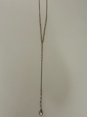 Delicate Rose Gold Drop Y-Necklace with Teardrop Pendant